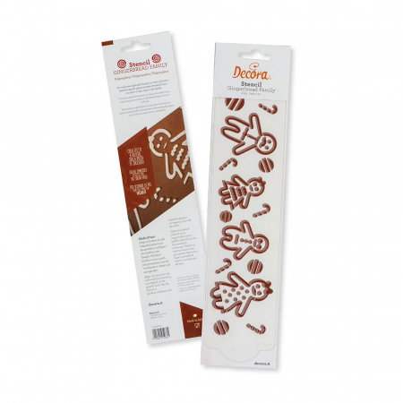 Sablon Plastic Lateral Decor Craciun - Gingerbread Family, 30 x 7 cm [2]