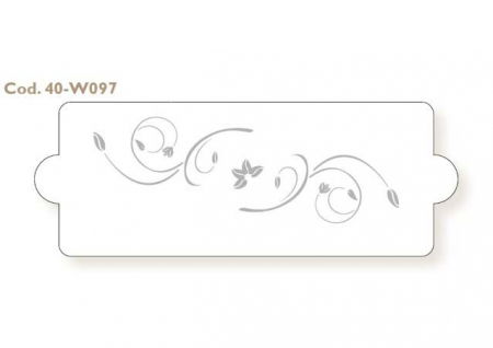 Sabloane Decor - Sablon Plastic Lateral Decor Floral, 34.7 x 12.7 cm