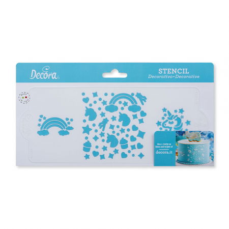 Sabloane Decor - Sablon Plastic Lateral Decor Unicorn, 25 x 10 cm