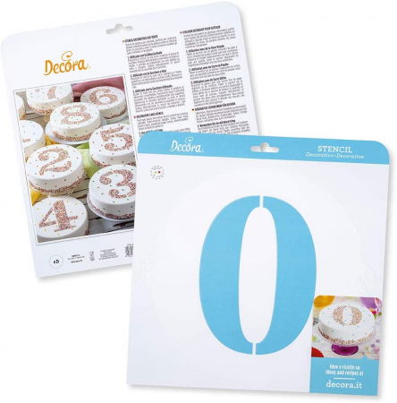 Sabloane Decor - Sablon Plastic Rotund Decor Cifra 0, Ø 25 cm