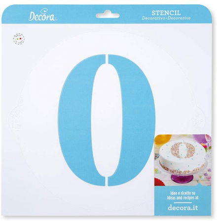 Sabloane Decor - Sablon Plastic Rotund Decor Cifra 0, Ø 25 cm