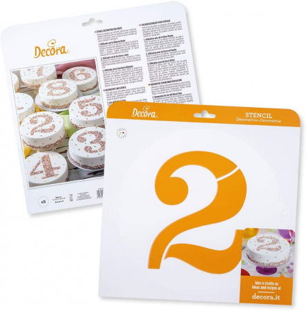 Sabloane Decor - Sablon Plastic Rotund Decor Cifra 2, Ø 25 cm