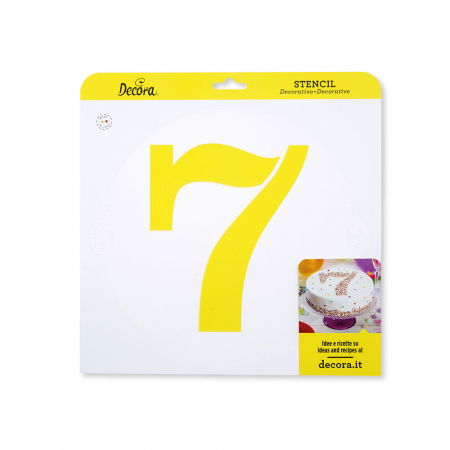 Sabloane Decor - Sablon Plastic Rotund Decor Cifra 7, Ø 25 cm