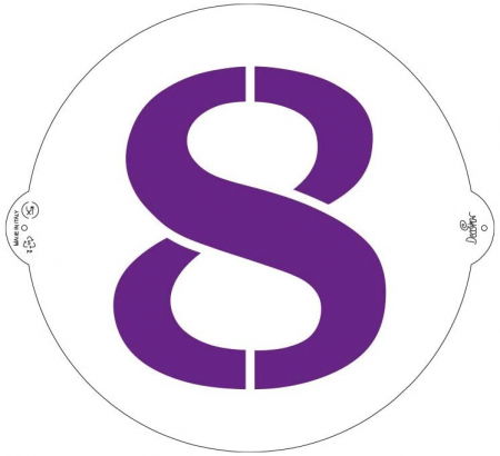 Sabloane Decor - Sablon Plastic Rotund Decor Cifra 8, Ø 25 cm