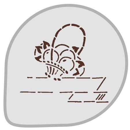 Sabloane Decor - Sablon Plastic Rotund Decor Cos cu fructe Ø 26 cm