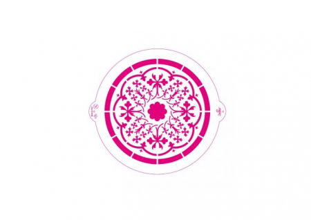 Sabloane Decor - Sablon Plastic Rotund Decor Fantezie Florala Ø 25 cm