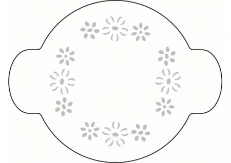 Sabloane Decor - Sablon Plastic Rotund Decor Flori Ø 10 cm