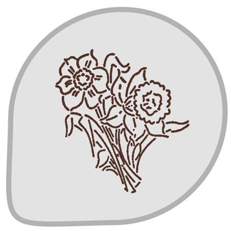 Sabloane Decor - Sablon Plastic Rotund Decor Flori Ø 26 cm