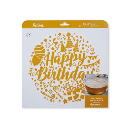 Sablon Plastic Rotund Decor Happy Birthday Ø 25 cm [3]