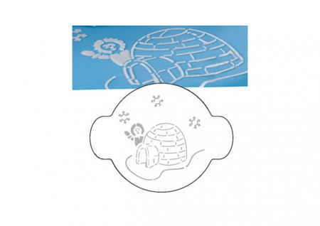 Sabloane Decor - Sablon Plastic Rotund Decor Iarna Ø 10 cm