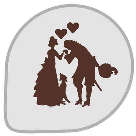 Sabloane Decor - Sablon Plastic Rotund Decor Indragostiti Ø 26 cm