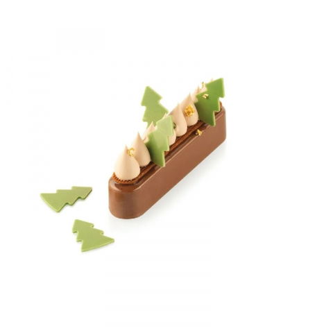 Sabloane Decoruri Ciocolata - Sablon Silicon Brad Craciun - 36 decoruri 3.5 x 2.5 x H 0.2 cm