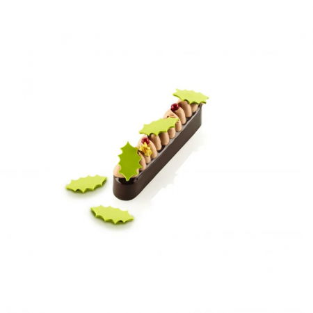 Sabloane Decoruri Ciocolata - Sablon Silicon Frunza Craciun - 36 decoruri 4 x 2.2 x H 0.2 cm, 1.2 ml