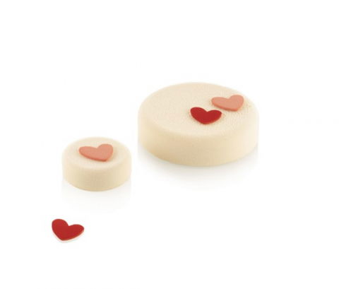 Sabloane Decoruri Ciocolata - Sablon Silicon Inima - 30 decoruri 3.1 x 3.1 x H 0.2 cm