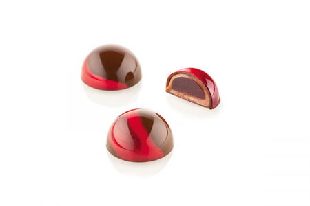 Ciocolaterie - Matrite, Ustensile - Semisfere Ciocolata Ø 3.1 x H 1.6 cm - Kit Matrita Policarbonat + silicon, 24 cavitati (CH013)