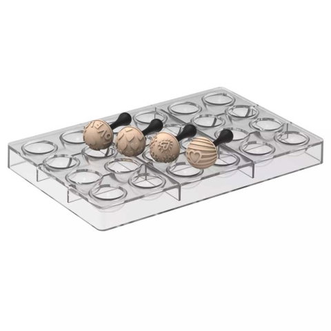 Semisfere Ciocolata Ø 3.1 x H 1.9 - Kit Matrita Titan 24 cavitati + 4 Stampile Décor Model Inimi [3]