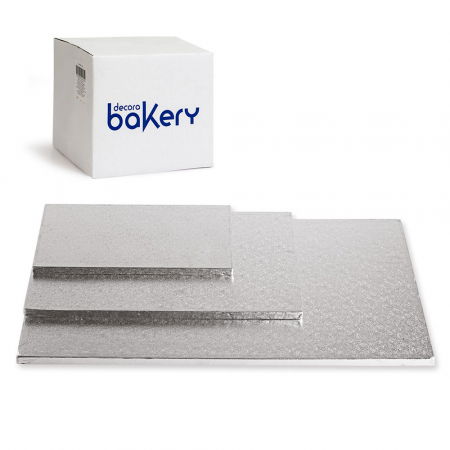 Set 10 Platouri Tort Dreptunghiulare Argintii, 40 x 30 x H 1.2 cm [2]