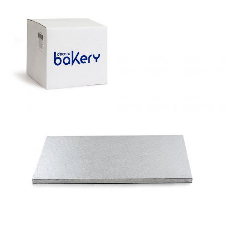 Platouri Tort - Set 10 Platouri Tort Dreptunghiulare Argintii, 40 x 30 x H 1.2 cm