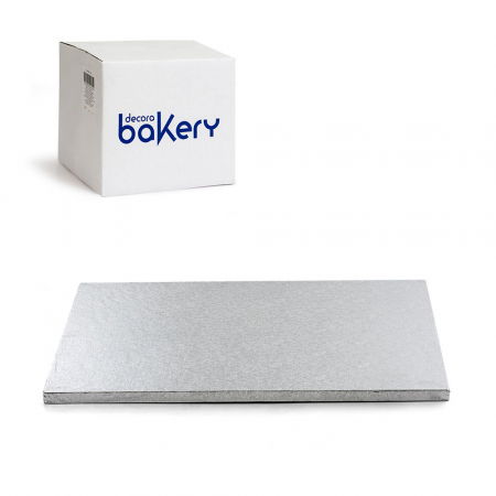 Platouri Tort - Set 10 Platouri Tort Dreptunghiulare Argintii, 50 x 40 x H 1.2 cm