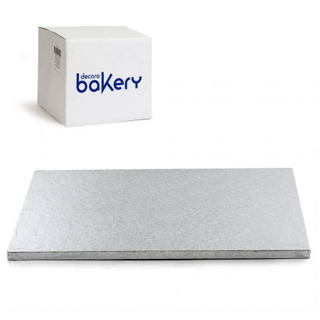 Platouri Tort - Set 10 Platouri Tort Dreptunghiulare Argintii, 70 x 50 x H 1.2 cm