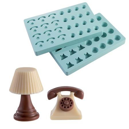 Matrite Praline 3D - Set 2 Matrite Praline Vintage - Telefon si Lampa Abajur