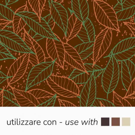 Folii Transfer Decoruri Ciocolata - Set 30 Folii Transfer Decor Ciocolata Portocaliu si Verde Frunze, 34 x 26.5 cm