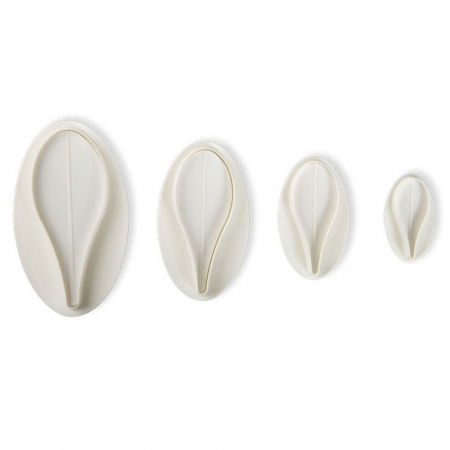 Ustensile Decor Pasta de Zahar - Crin Imperial Petale - Decupatoare Plastic cu Extractor Ø 5 - 11 cm, Set 4 Buc