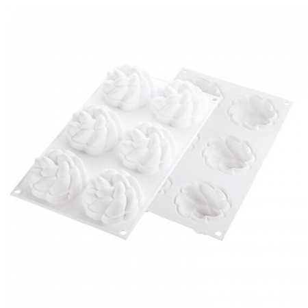 Set Tarte Ø 8 cm Floare, 6 Rame Microforate + Forma Silicon 6 Cavitati [5]
