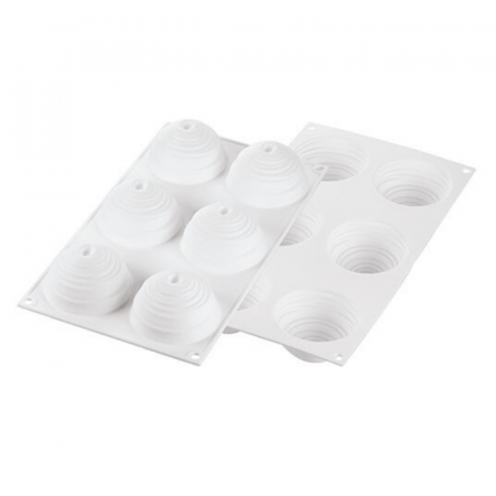 Set Tarte Ø 8 cm Montblanc, 6 Rame Microforate + Forma Silicon 6 Cavitati [6]