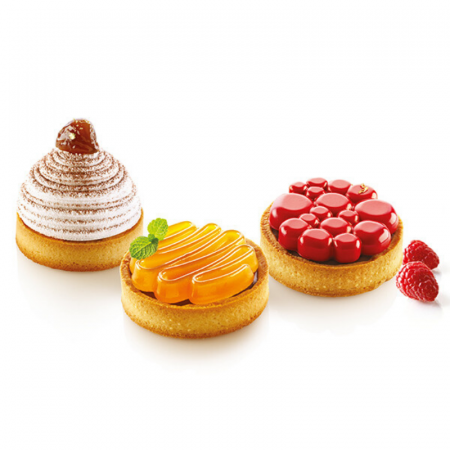 Set Tarte Ø 8 cm Paradis, 6 Rame Microforate + Forma Silicon 6 cavitati [3]