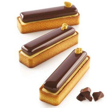 Forme de Silicon Cofetarie - Set Tarte 12 x 3.5 cm, 6 Rame Microforate + Forma Silicon 6 cavitati