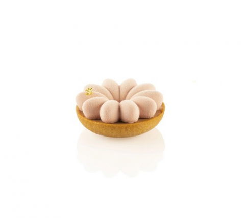 Forme de Silicon Cofetarie - Set Tarte 3D Bloom Mini Flower Ø7.65 x H 1.7 cm + Rama Microforata Ø 8 x H 2 cm