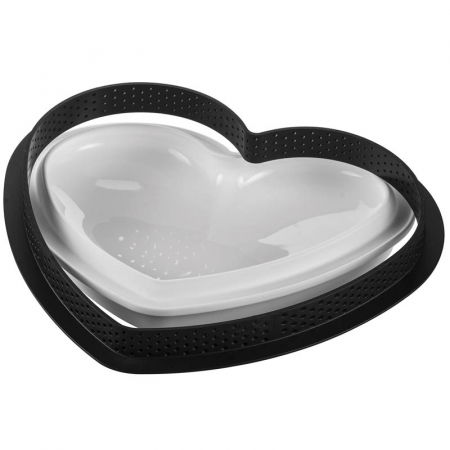 Set Tarte Inima 20.5 x 19 x H 2 cm, 1 Rama Microforata + Forma Silicon 460 ml [2]