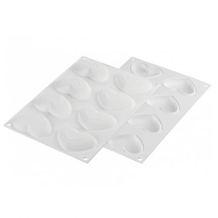 Set Tarte Inima 8 x 7 x H 2 cm, 6 Rame Microforate + Forma Silicon 8 cavitati 30 ml [4]