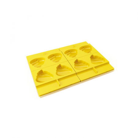 Matrite, Forme Inghetata, Gelaterie - Set Tava si 4 Matrite Silicon Inghetata pe bat Honolulu 8 cavitati, 100 ml