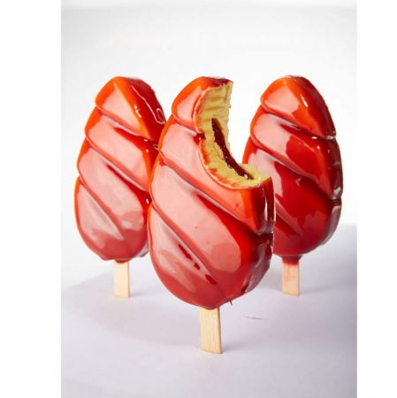 Matrite, Forme Inghetata, Gelaterie - Set Tava si 4 Matrite Silicon Inghetata pe bat Malibu, 12 cavitati, 85 ml