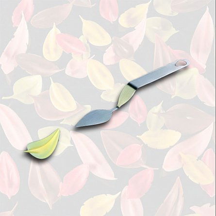 Ustensile Diverse Ciocolaterie - Spatula Inox Decor Ciocolata - Frunza model B, 4.2x2.2 cm