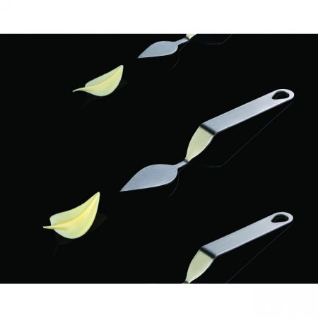 Spatula Inox Decor Ciocolata - Frunza model B, 8x4 cm [4]