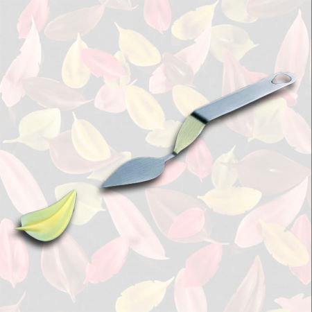 Ustensile Diverse Ciocolaterie - Spatula Inox Decor Ciocolata - Frunza model B, 8x4 cm