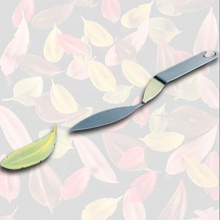 Ustensile Diverse Ciocolaterie - Spatula Inox Decor Ciocolata - Pene / Fulgi, 10x2.4 cm