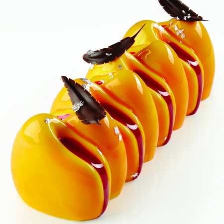 Spatula Inox Decor Ciocolata - Pene / Fulgi, 6x2 cm [3]