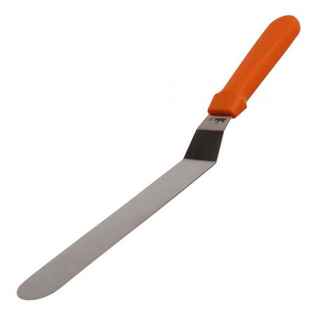 Ustensile Decorare Tort - Spatula Nivelare Unghiulara din Inox, Lama L 30 x 4.3 cm
