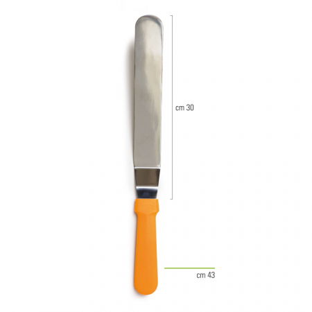 Ustensile Decorare Tort - Spatula Nivelare Unghiulara din Inox, Lama L 30 x 4.3 cm