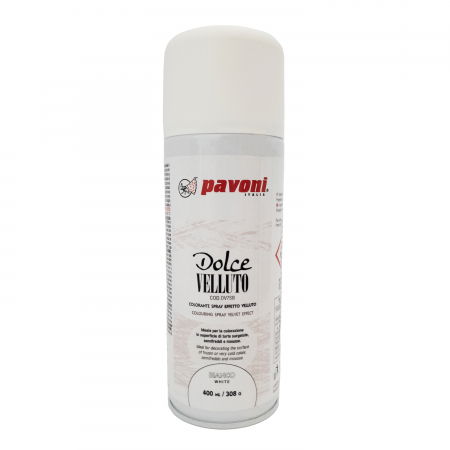 Coloranti Alimentari - SPRAY VELVET - Colorant Alimentar Alb fara E171, 400 ml
