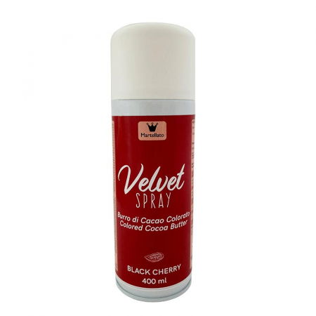 Coloranti Spray Catifea - SPRAY VELVET - Colorant Alimentar Cirese Negre fara E171, 400 ml