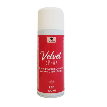 Coloranti Spray Catifea - SPRAY VELVET - Colorant Alimentar Rosu, 400 ml, fara E171