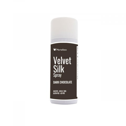 Coloranti Spray Catifea - SPRAY VELVET Silk - Colorant Alimentar Ciocolata Neagra, 400 ml