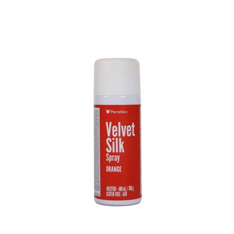 Coloranti Alimentari - Spray Colorant Alimentar Portocaliu, Velvet Silk, pentru Glazură și Decorare Torturi, 400 ml.