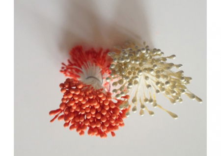 Ustensile Decorare Tort - Stamine mici Crem perlat/Portocaliu opac