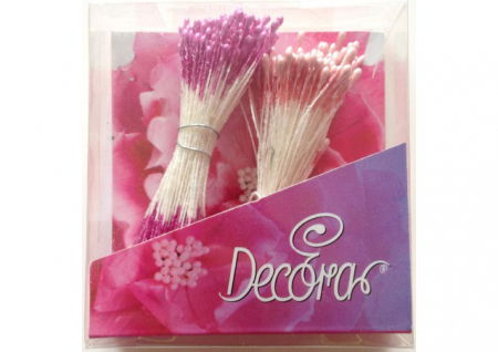 Ustensile Decorare Tort - Stamine mici Fuchsia/Roz perlat